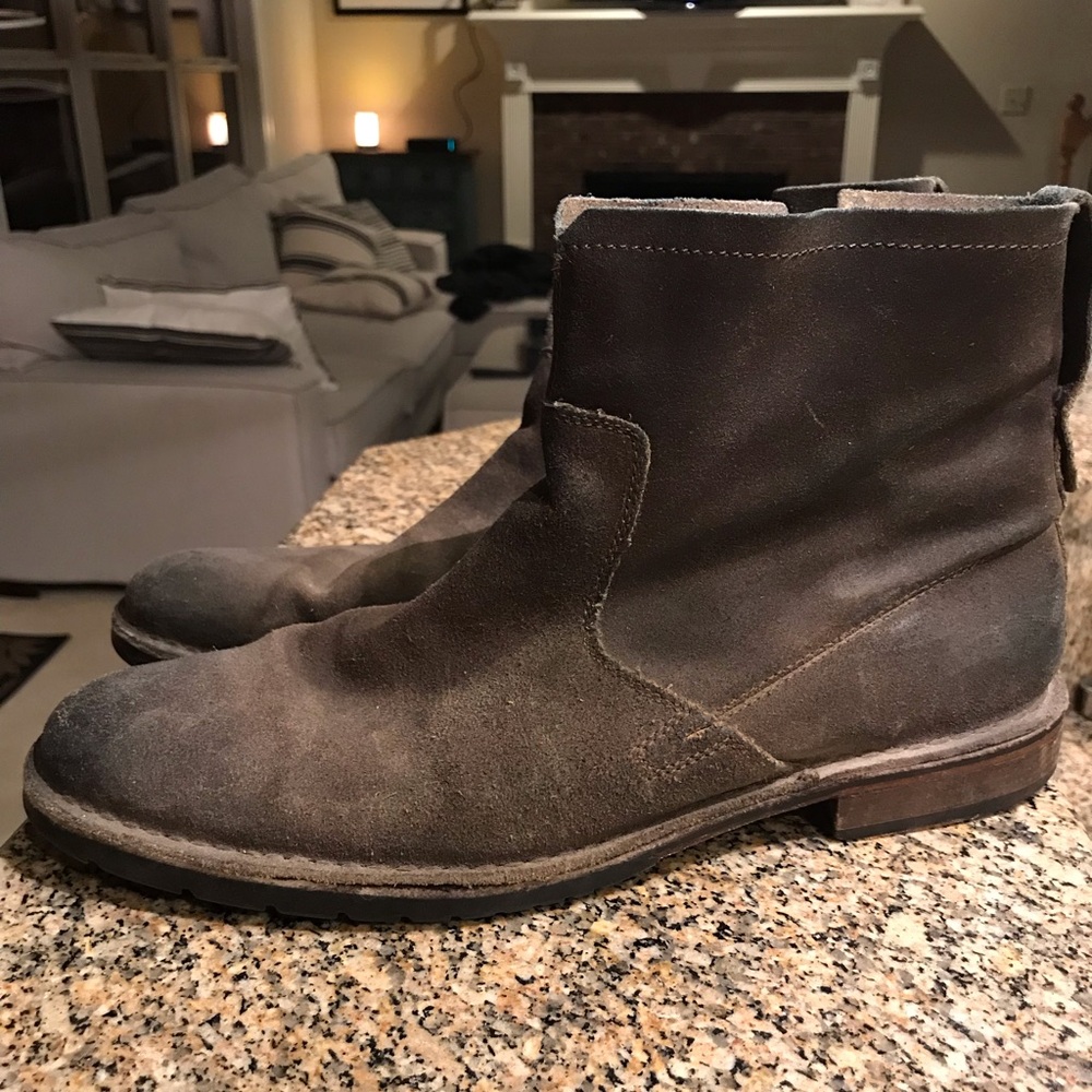 Varvatos Suede Side Zip Boots 9.5